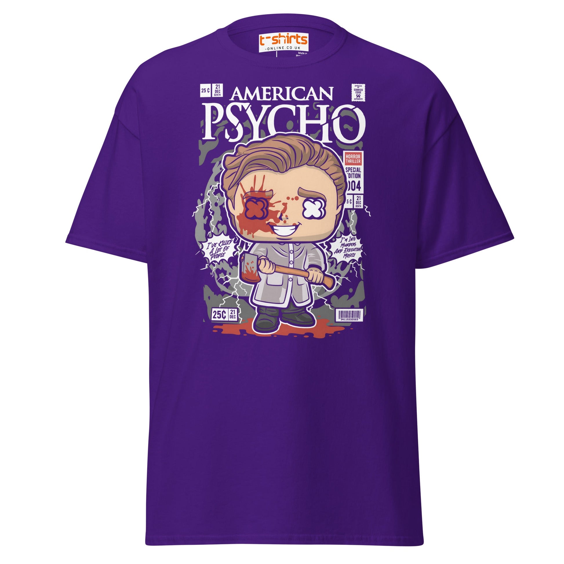 American Psycho T-Shirt | Patrick Bateman Horror Tee - Purple - T-Shirts Online