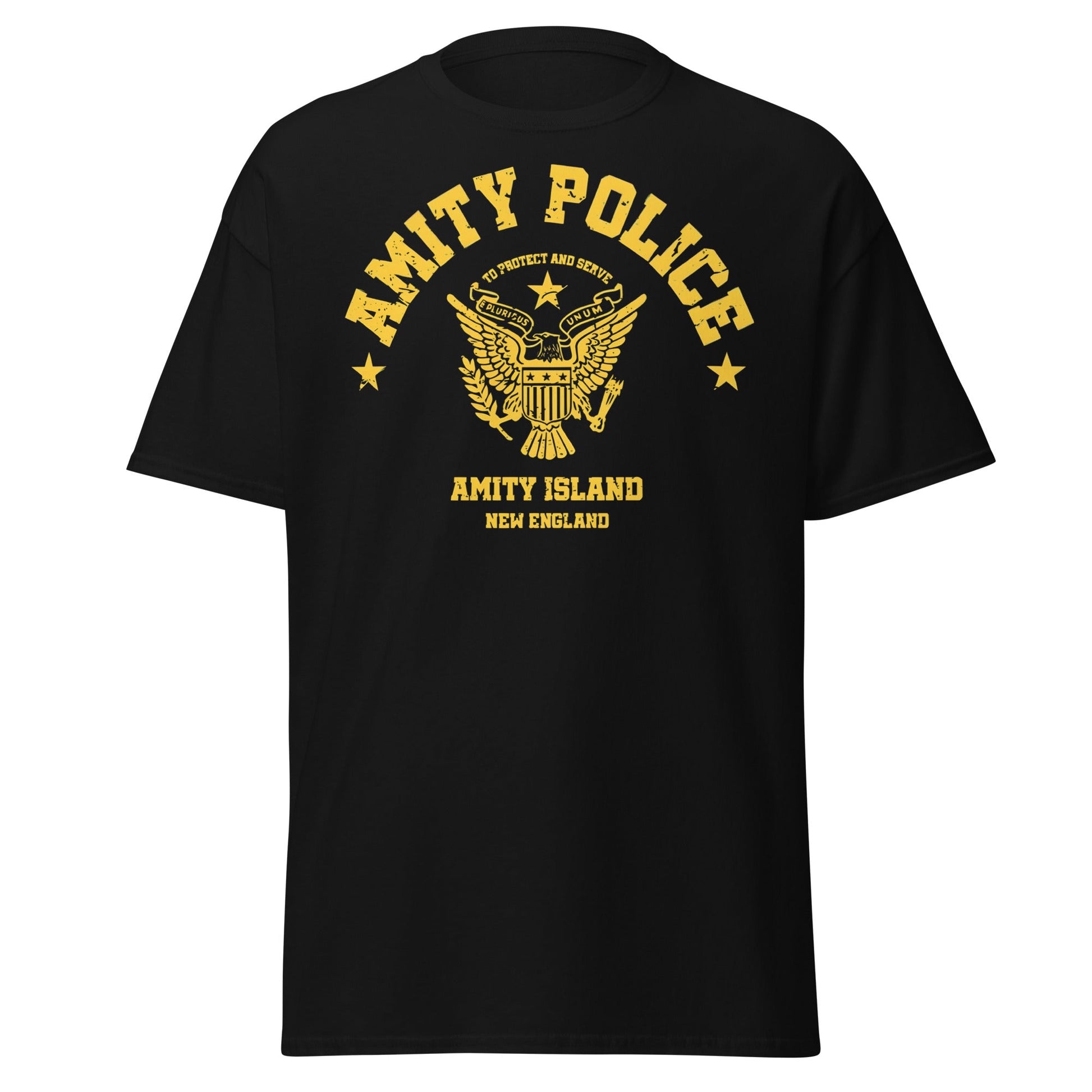 Amity Police T-Shirt – Jaws Movie Amity Island Tee - Black - T-Shirts Online