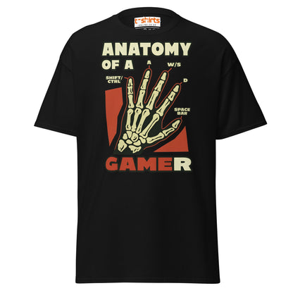 Anatomy of a Gamer T-Shirt | Funny Gaming Skeleton Tee - Black - T-Shirts Online