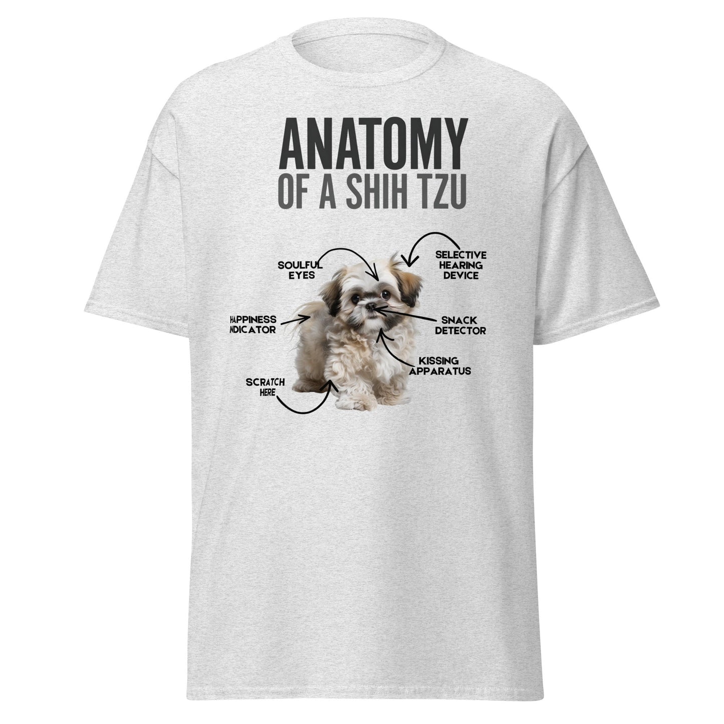 Anatomy of a Shih Tzu T-Shirt – Funny Dog Lover Tee - Ash - T-Shirts Online