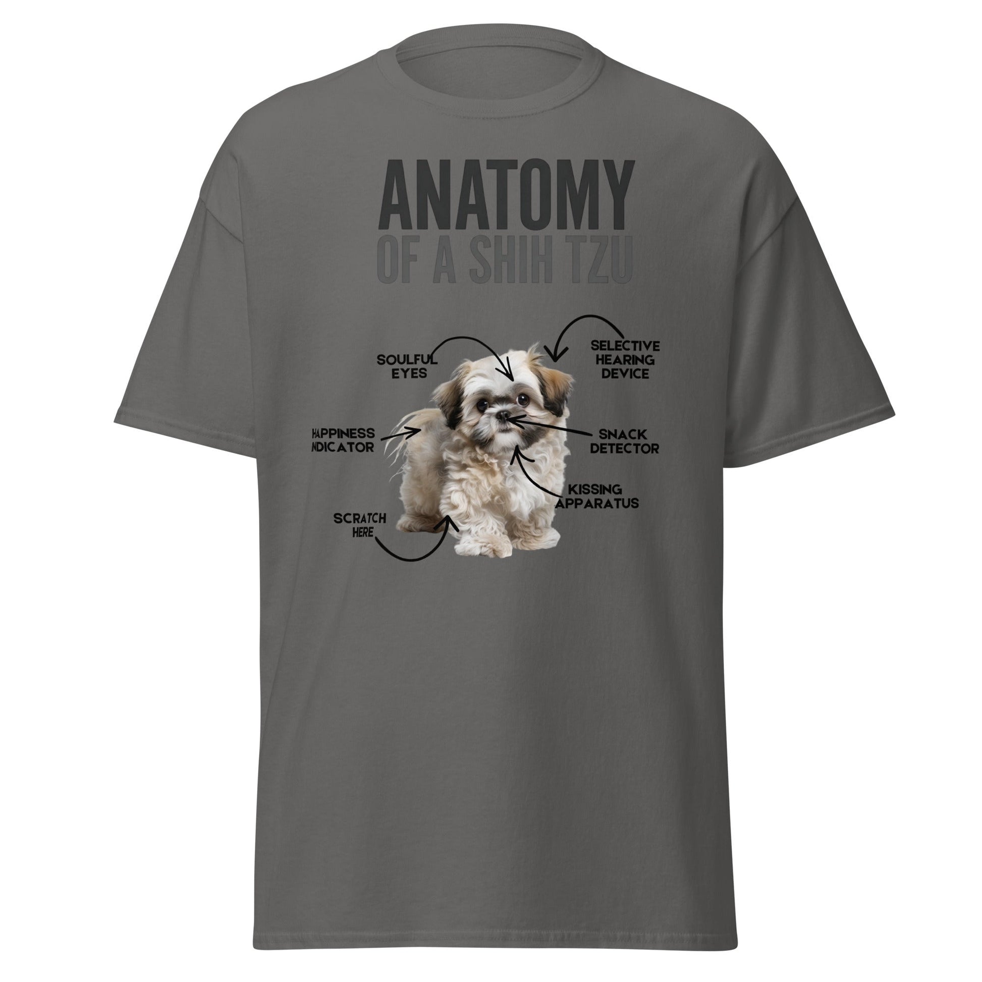 Anatomy of a Shih Tzu T-Shirt – Funny Dog Lover Tee - Charcoal - T-Shirts Online