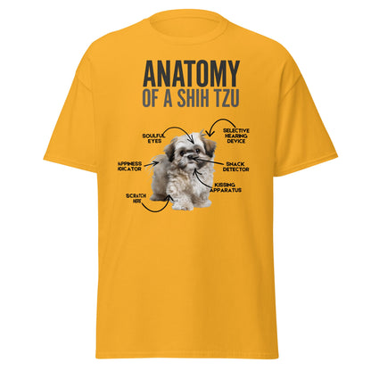 Anatomy of a Shih Tzu T-Shirt – Funny Dog Lover Tee - Gold - T-Shirts Online
