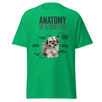 Anatomy of a Shih Tzu T-Shirt – Funny Dog Lover Tee - Irish Green - T-Shirts Online