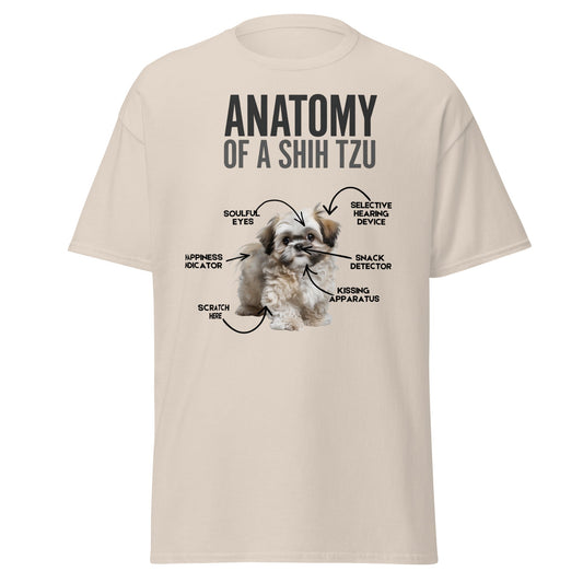 Anatomy of a Shih Tzu T-Shirt – Funny Dog Lover Tee - Natural - T-Shirts Online