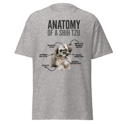 Anatomy of a Shih Tzu T-Shirt – Funny Dog Lover Tee - Sport Grey - T-Shirts Online