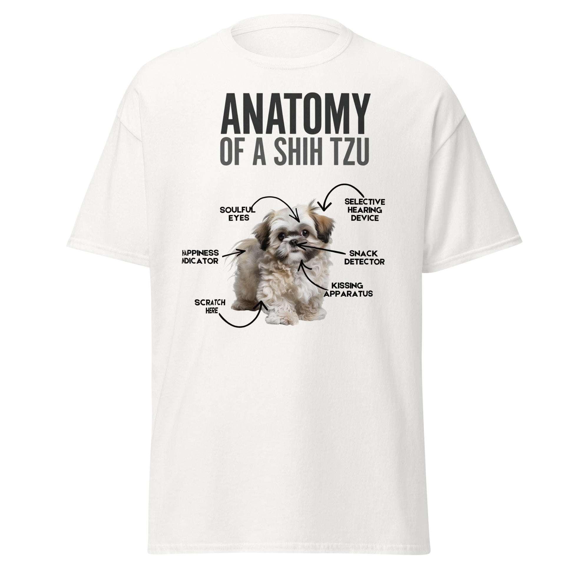Anatomy of a Shih Tzu T-Shirt – Funny Dog Lover Tee - White - T-Shirts Online