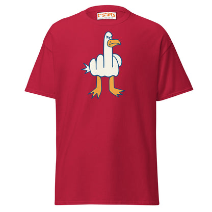 Angry Goose Middle Finger T-Shirt – Funny Cartoon Tee - Cardinal - T-Shirts Online