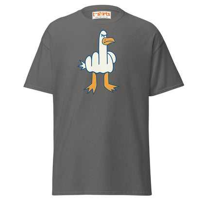 Angry Goose Middle Finger T-Shirt – Funny Cartoon Tee - Charcoal - T-Shirts Online