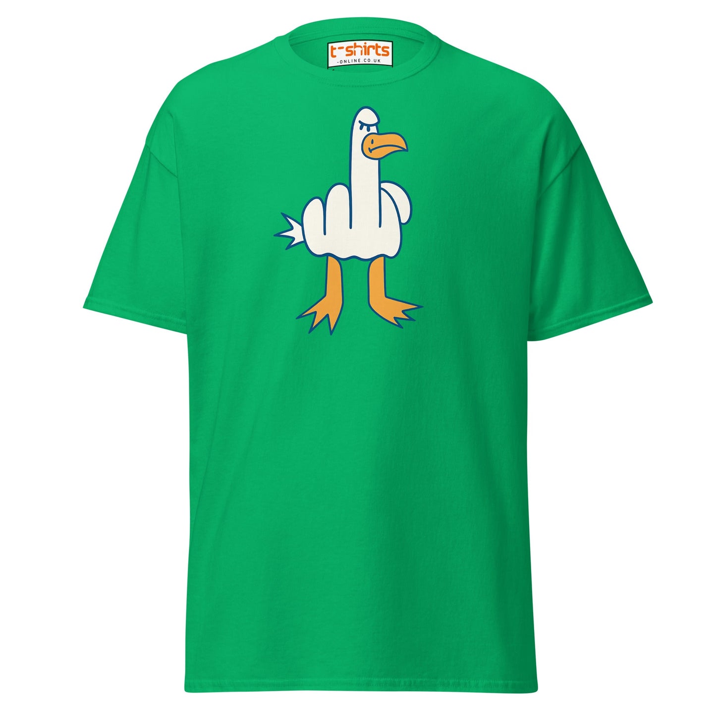 Angry Goose Middle Finger T-Shirt – Funny Cartoon Tee - Irish Green - T-Shirts Online