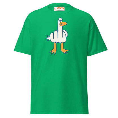 Angry Goose Middle Finger T-Shirt – Funny Cartoon Tee - Irish Green - T-Shirts Online