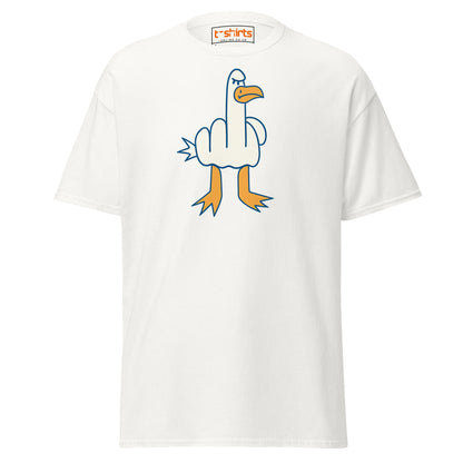 Angry Goose Middle Finger T-Shirt – Funny Cartoon Tee - White - T-Shirts Online
