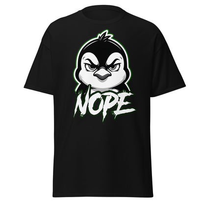 Angry Penguin Nope T-Shirt - Sassy Animal Graphic Tee - Black - T-Shirts Online