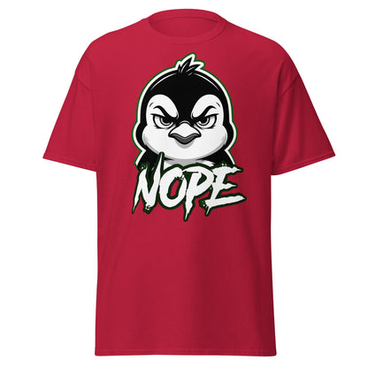 Angry Penguin Nope T-Shirt - Sassy Animal Graphic Tee - Cardinal - T-Shirts Online