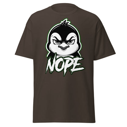 Angry Penguin Nope T-Shirt - Sassy Animal Graphic Tee - Dark Chocolate - T-Shirts Online