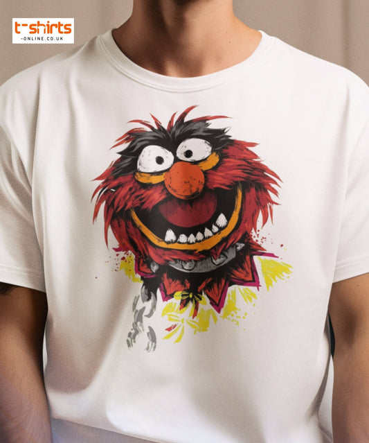 Animal Muppets T-Shirt | Wild Cartoon Graphic Tee - Maroon - T-Shirts Online