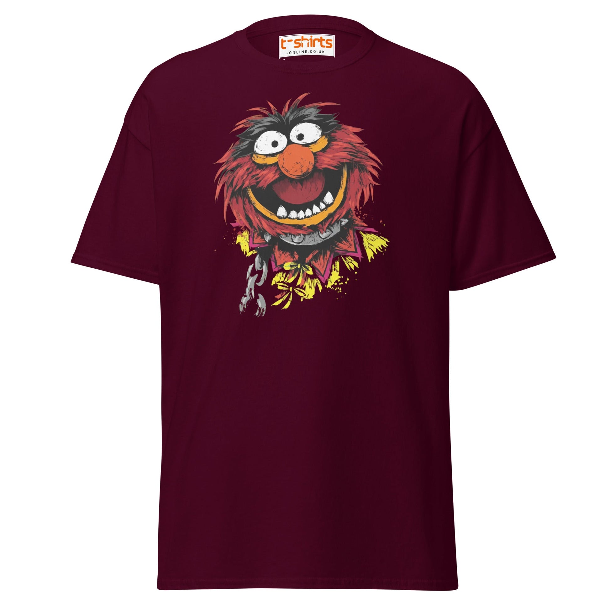 Animal Muppets T-Shirt | Wild Cartoon Graphic Tee - Maroon - T-Shirts Online