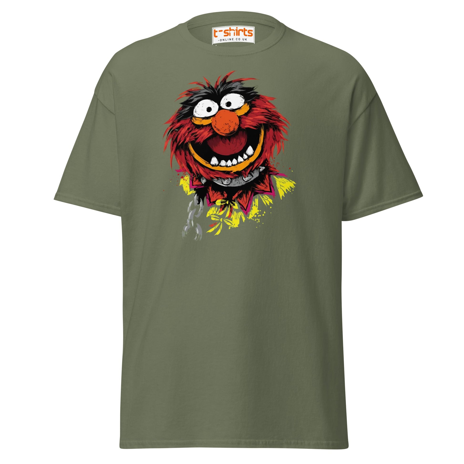Animal Muppets T-Shirt | Wild Cartoon Graphic Tee - Military Green - T-Shirts Online