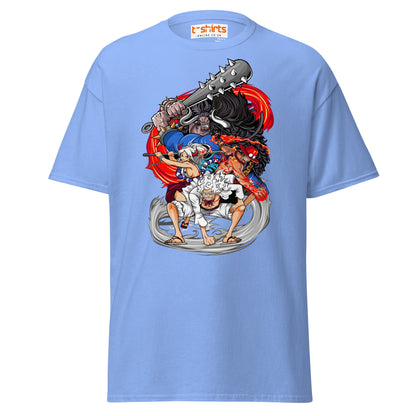 Anime Battle Heroes T-Shirt | Epic Warrior Tee - Carolina Blue - T-Shirts Online