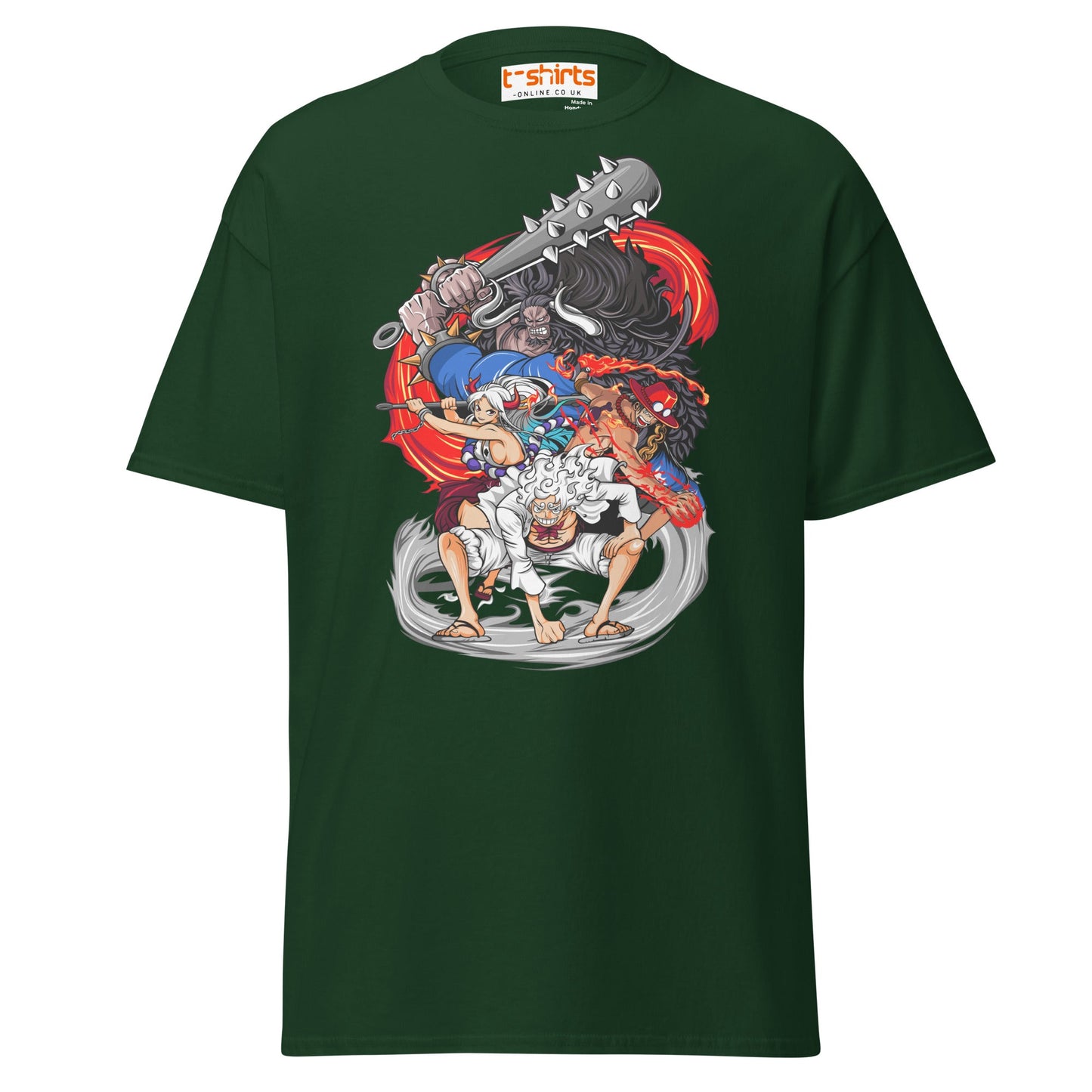 Anime Battle Heroes T-Shirt | Epic Warrior Tee - Forest Green - T-Shirts Online