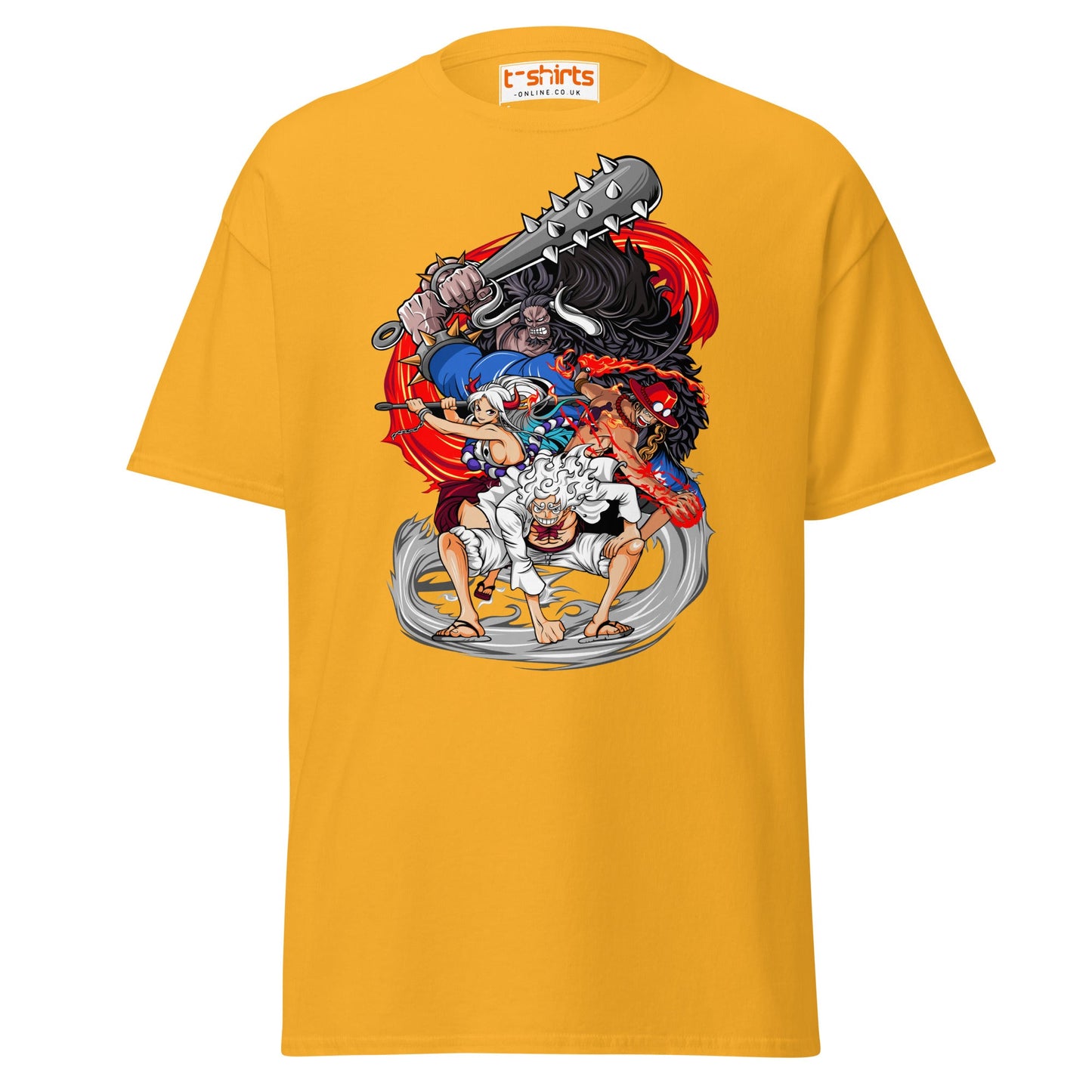Anime Battle Heroes T-Shirt | Epic Warrior Tee - Gold - T-Shirts Online