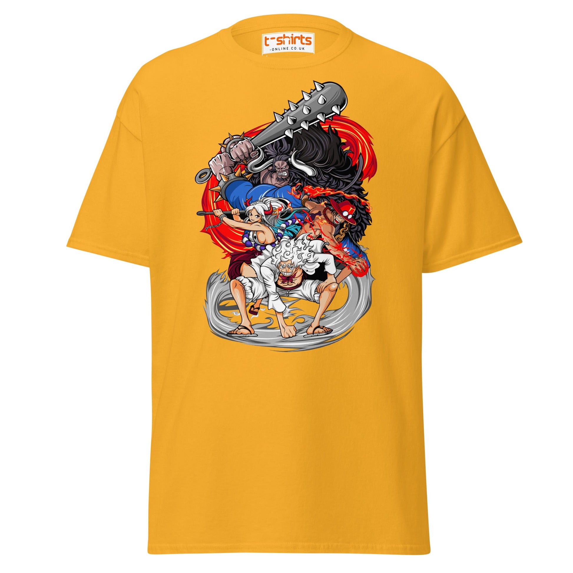 Anime Battle Heroes T-Shirt | Epic Warrior Tee - Gold - T-Shirts Online