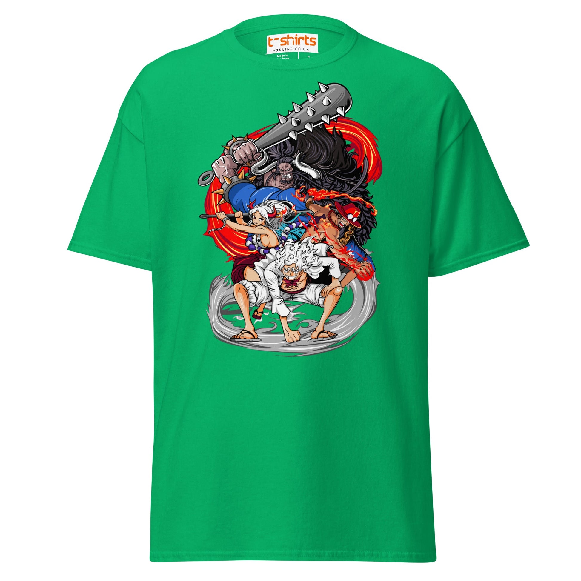Anime Battle Heroes T-Shirt | Epic Warrior Tee - Irish Green - T-Shirts Online