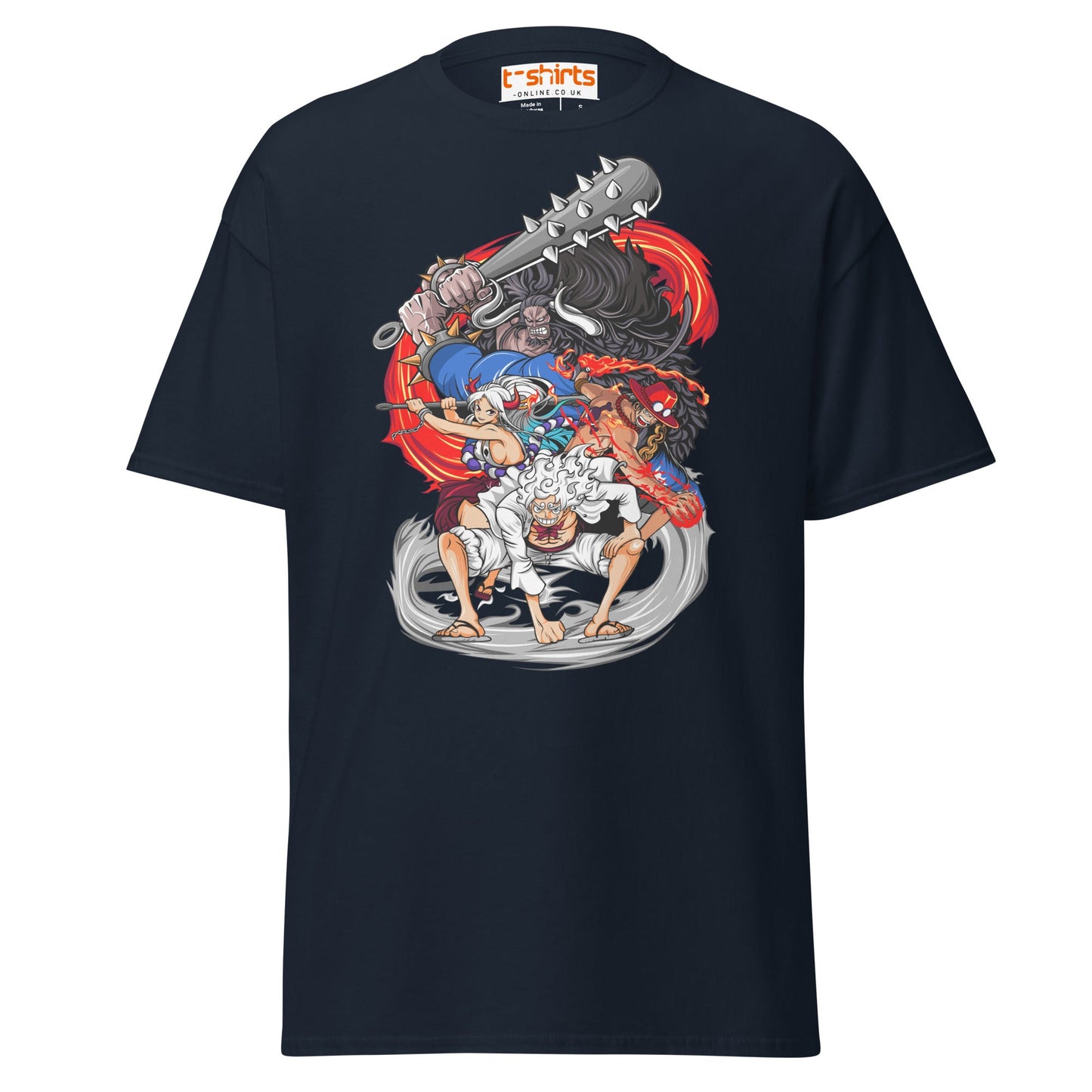 Anime Battle Heroes T-Shirt | Epic Warrior Tee - Navy - T-Shirts Online