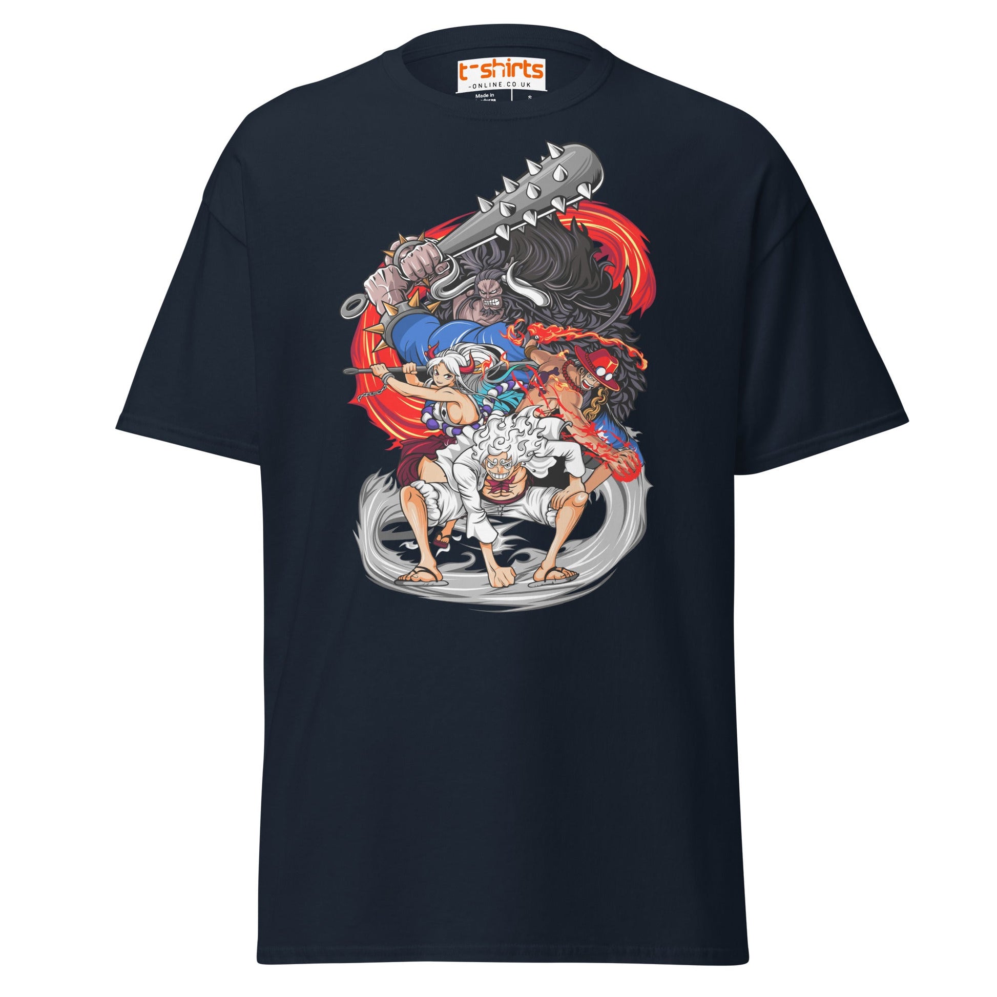 Anime Battle Heroes T-Shirt | Epic Warrior Tee - Navy - T-Shirts Online