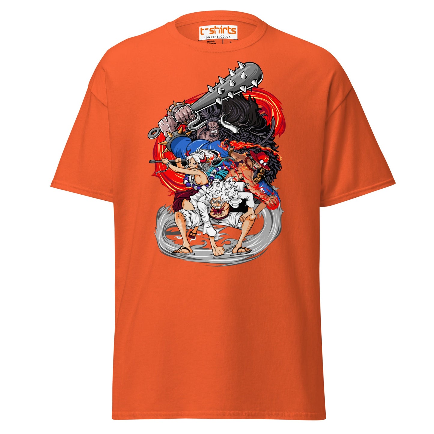 Anime Battle Heroes T-Shirt | Epic Warrior Tee - Orange - T-Shirts Online