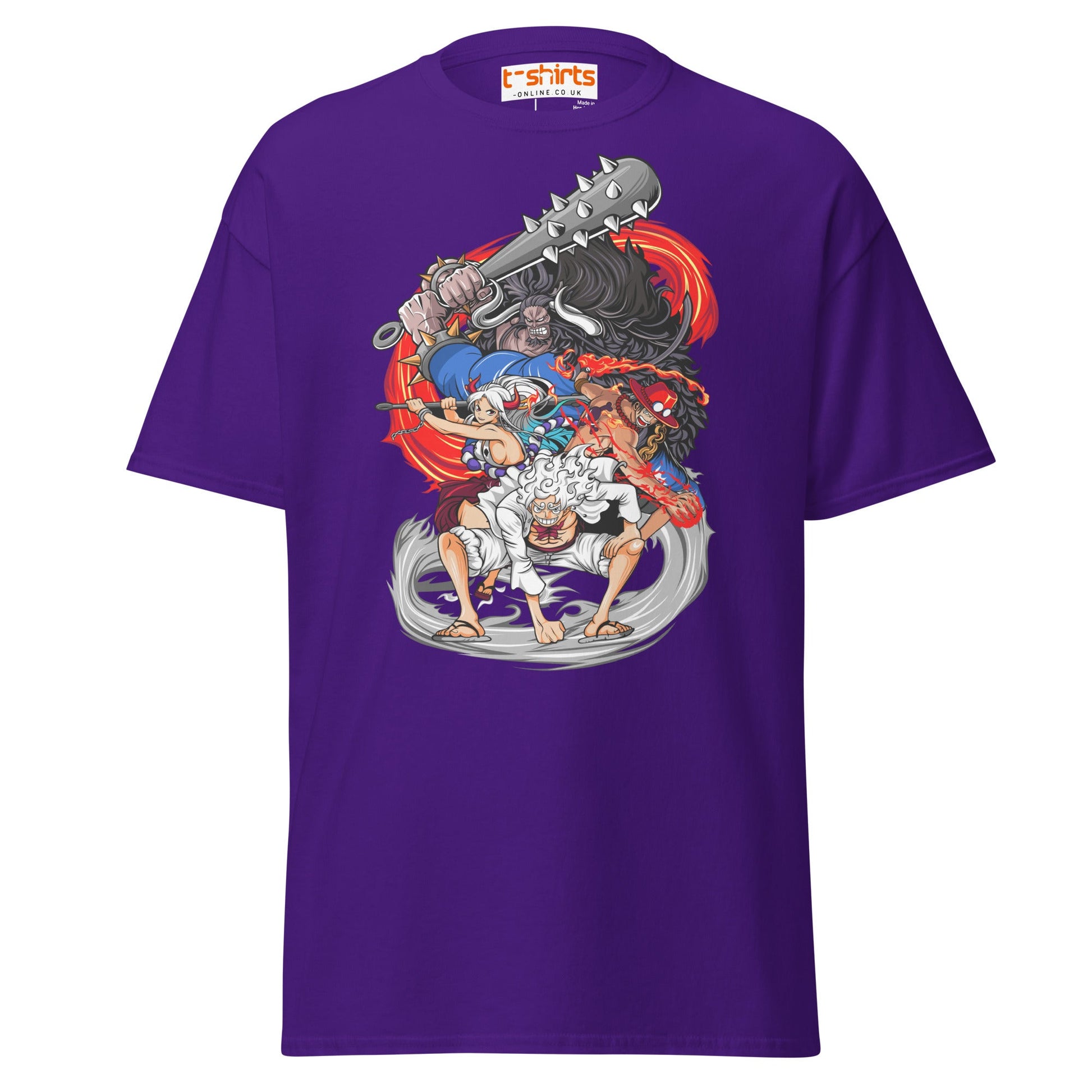 Anime Battle Heroes T-Shirt | Epic Warrior Tee - Purple - T-Shirts Online