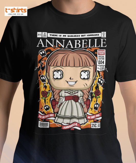 Annabelle Funko Style Horror T-Shirt - Maroon - T-Shirts Online