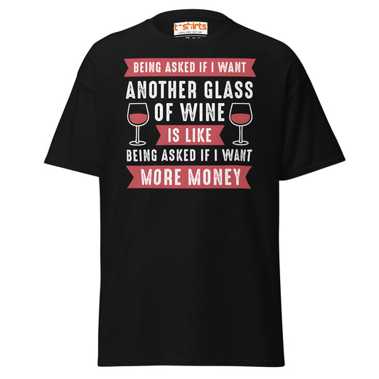 Another Glass of Wine T-Shirt – Funny Drinking Tee - Black - T-Shirts Online