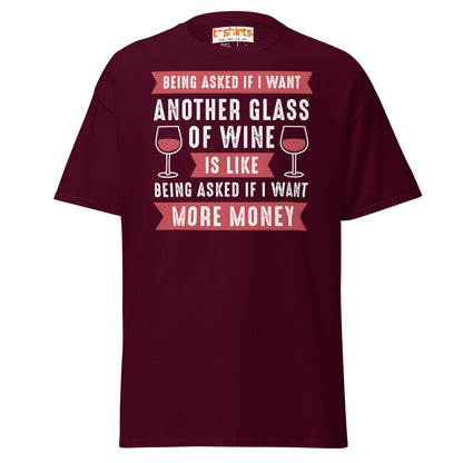 Another Glass of Wine T-Shirt – Funny Drinking Tee - Maroon - T-Shirts Online