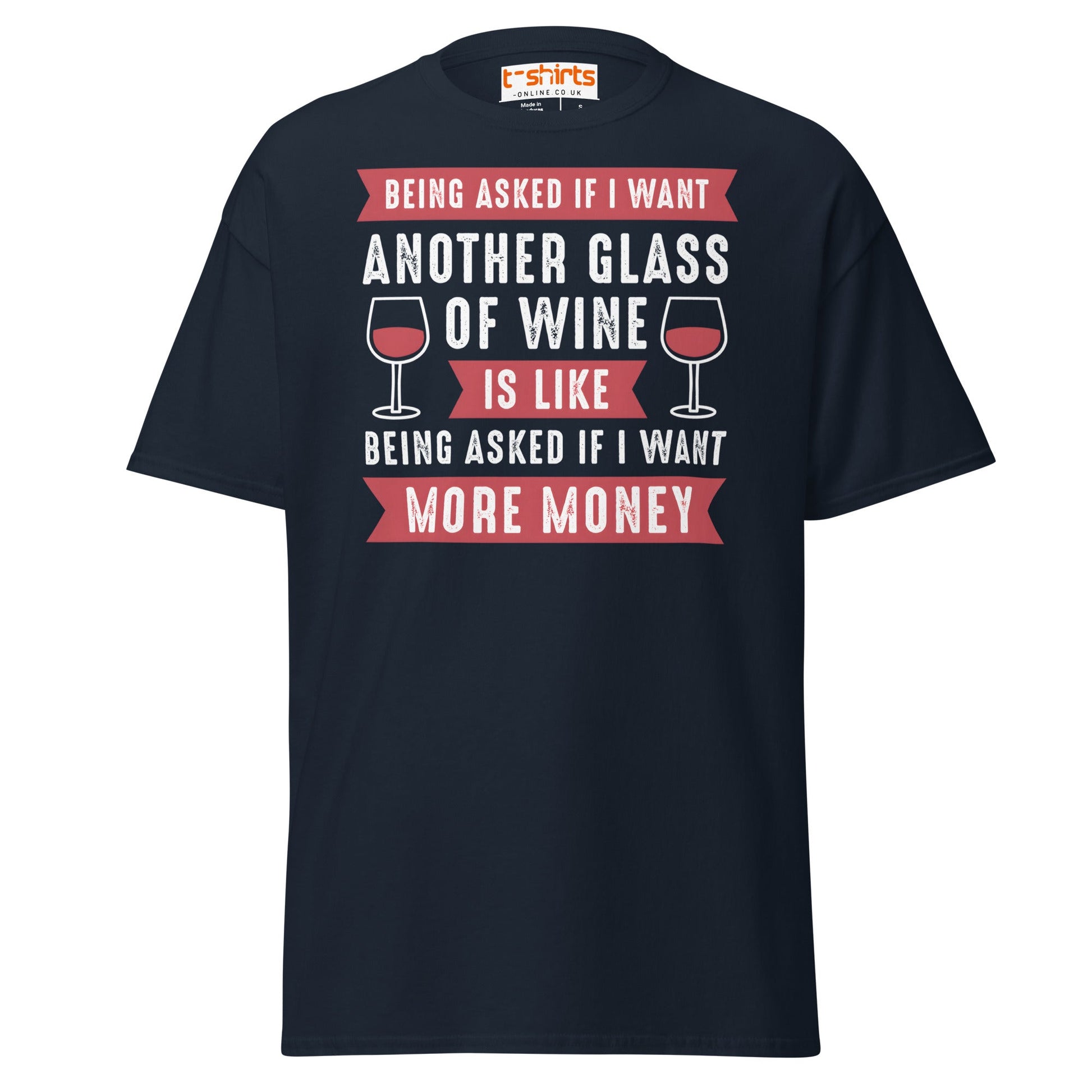 Another Glass of Wine T-Shirt – Funny Drinking Tee - Navy - T-Shirts Online