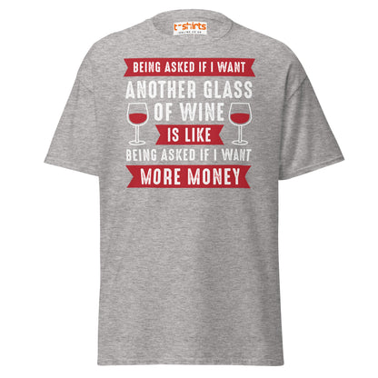 Another Glass of Wine T-Shirt – Funny Drinking Tee - Sport Grey - T-Shirts Online