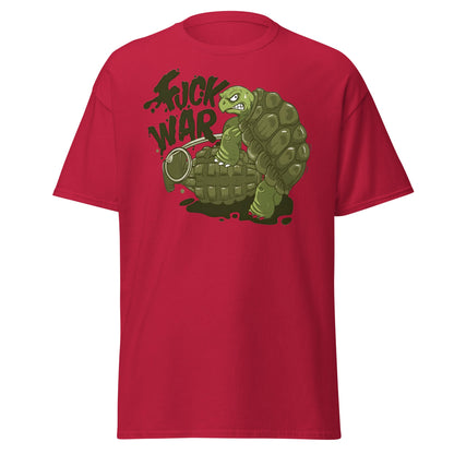 Anti - War Turtle Grenade Cartoon T-Shirt - Cardinal - T-Shirts Online