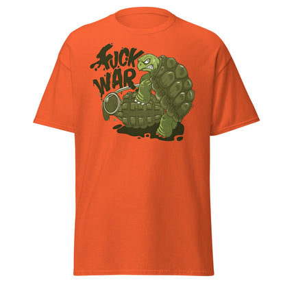 Anti - War Turtle Grenade Cartoon T-Shirt - Orange - T-Shirts Online