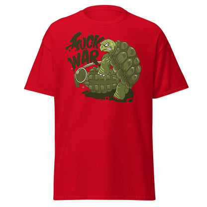 Anti - War Turtle Grenade Cartoon T-Shirt - Red - T-Shirts Online