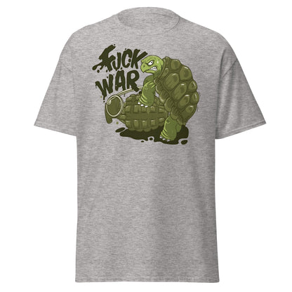 Anti - War Turtle Grenade Cartoon T-Shirt - Sport Grey - T-Shirts Online