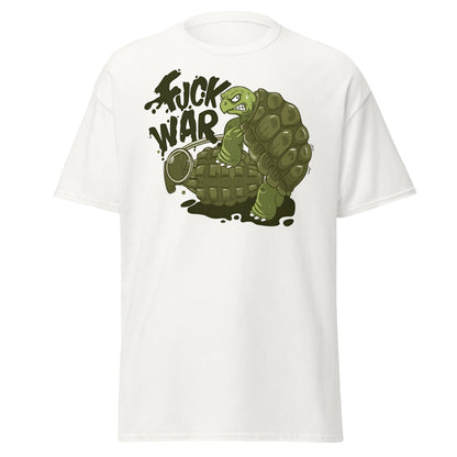 Anti - War Turtle Grenade Cartoon T-Shirt - White - T-Shirts Online