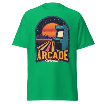 Arcade Wizard Retro Synthwave T-Shirt | Vintage Gamer Tee - Irish Green - T-Shirts Online
