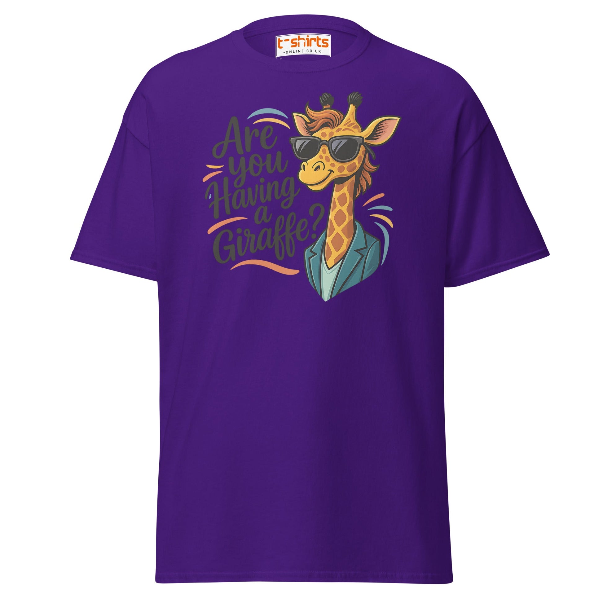Are You Having a Giraffe? Funny Giraffe T-Shirt - Purple - T-Shirts Online