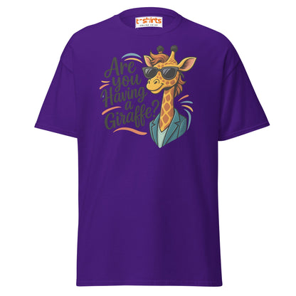 Are You Having a Giraffe? Funny Giraffe T-Shirt - Purple - T-Shirts Online
