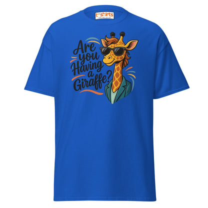 Are You Having a Giraffe? Funny Giraffe T-Shirt - Royal - T-Shirts Online