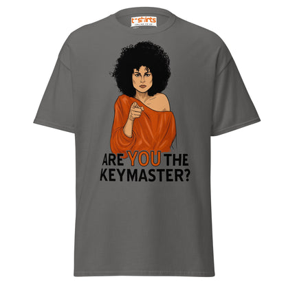 Are You The Keymaster T-Shirt | Funny Retro Movie Tee - Charcoal - T-Shirts Online