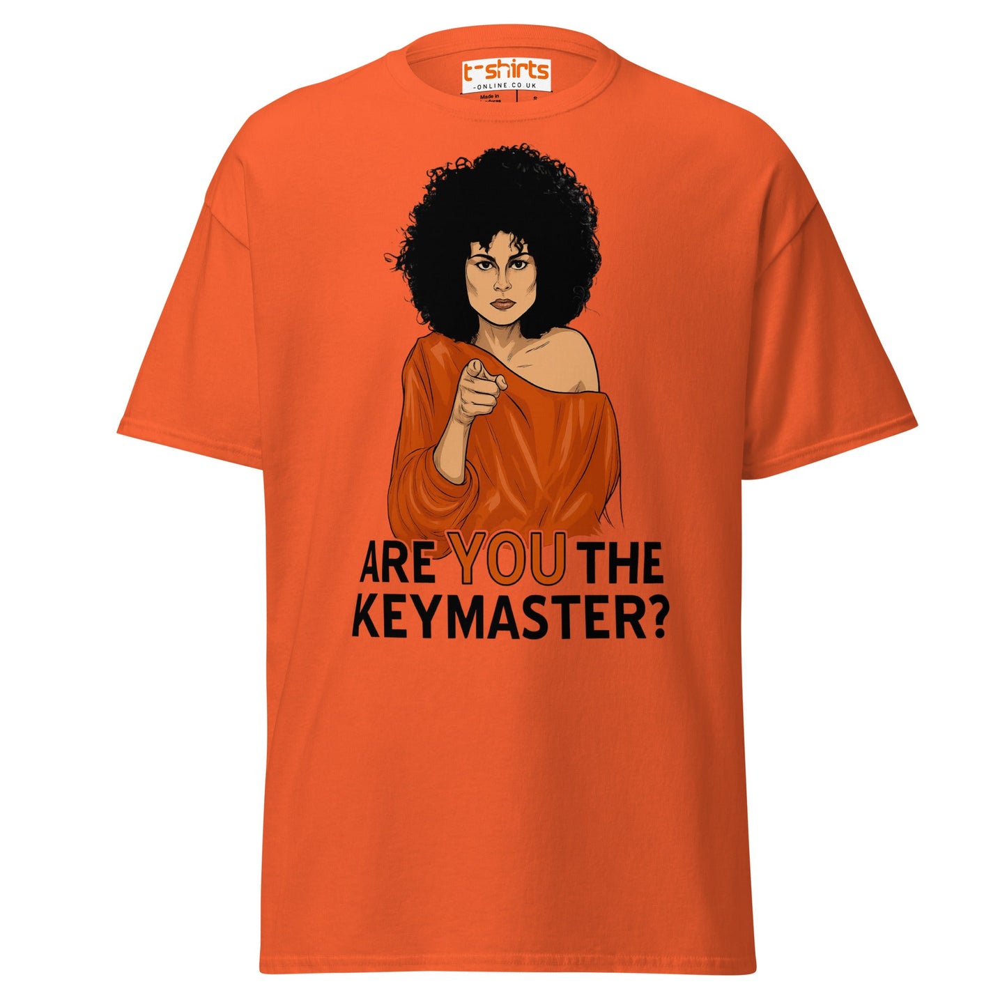 Are You The Keymaster T-Shirt | Funny Retro Movie Tee - Orange - T-Shirts Online