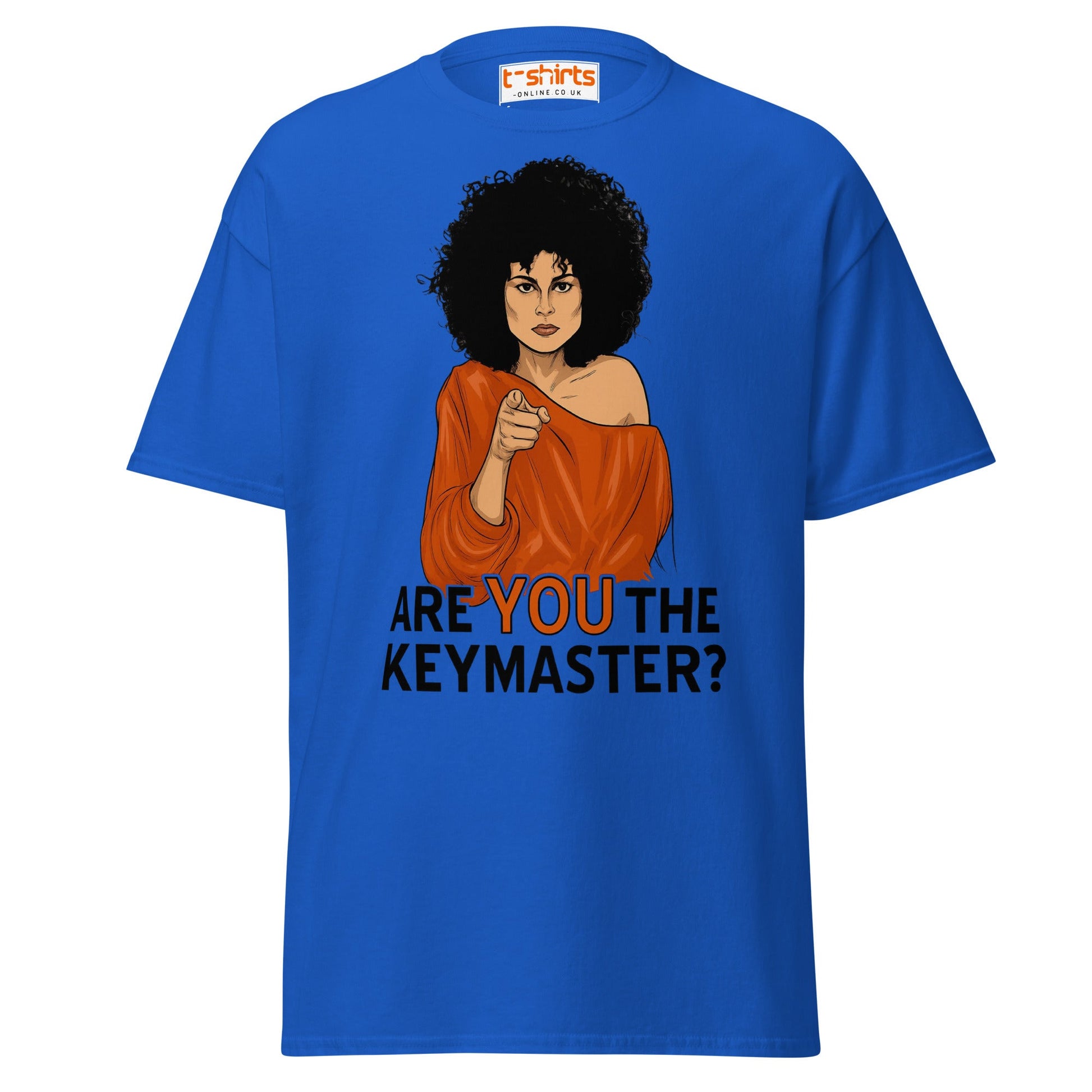 Are You The Keymaster T-Shirt | Funny Retro Movie Tee - Royal - T-Shirts Online