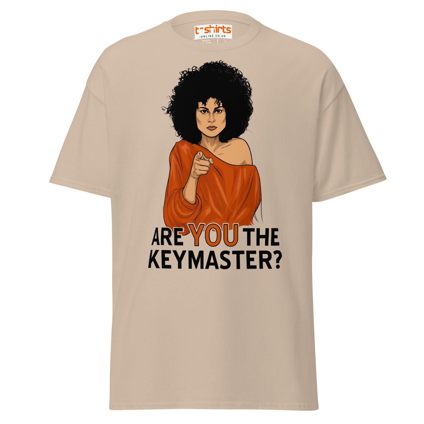 Are You The Keymaster T-Shirt | Funny Retro Movie Tee - Sand - T-Shirts Online