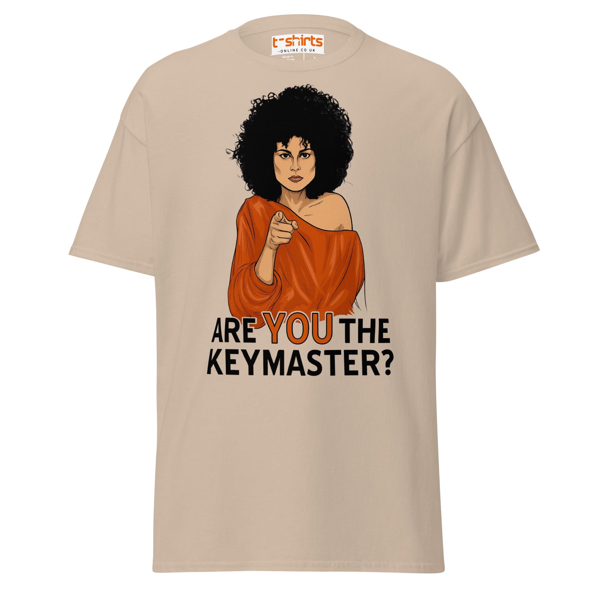 Are You The Keymaster T-Shirt | Funny Retro Movie Tee - Sand - T-Shirts Online