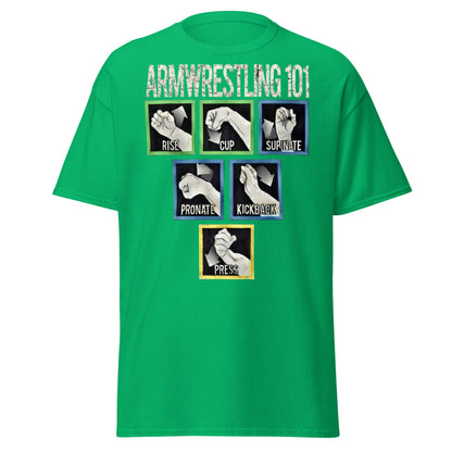 Arm Wrestling 101 Graphic Tee - Pro Techniques Shirt - Irish Green - T-Shirts Online